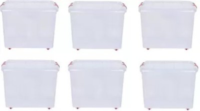 SIDDHESHWAR TRADING Plastic Utility Container  - 25 L(Pack of 6, White)