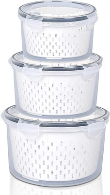 KUBER INDUSTRIES Polypropylene Utility Container  - 2300 ml(Pack of 3, Clear)