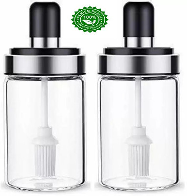 Sukhnidhi Plastic Cookie Jar  - 250 ml(Pack of 2, White)