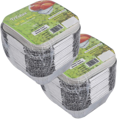 Freshee Aluminium Grocery Container  - 120 ml(Pack of 2, Silver)