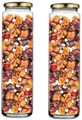 AFAST Glass Cookie Jar  - 350 ml(Pack of 2, Clear)