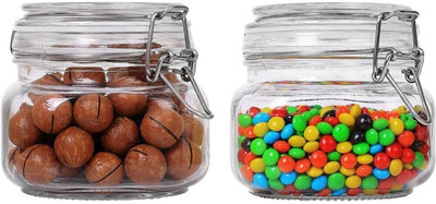 GOOD TO GREAT CREATION Glass Grocery Container  - 550 ml(Pack of 2, Clear)