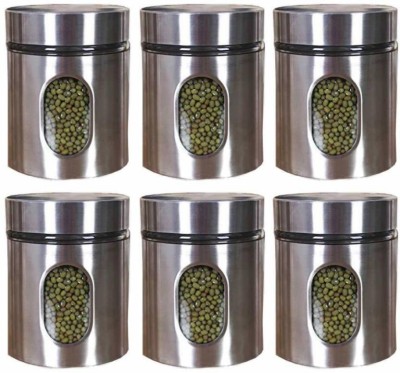 SMILERY Steel, Glass Grocery Container  - 350 ml(Pack of 6, Silver)