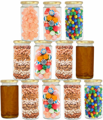 Pure Source India Glass Pickle Jar  - 250 ml(Pack of 12, Clear)