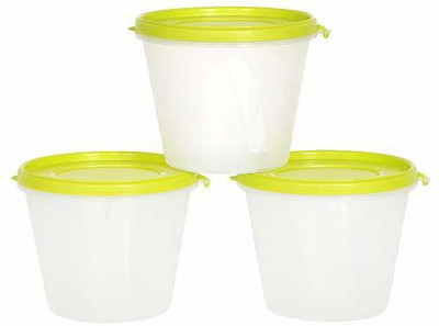 Cutting EDGE Plastic Grocery Container  - 1000 ml(Pack of 3, Clear, Green)