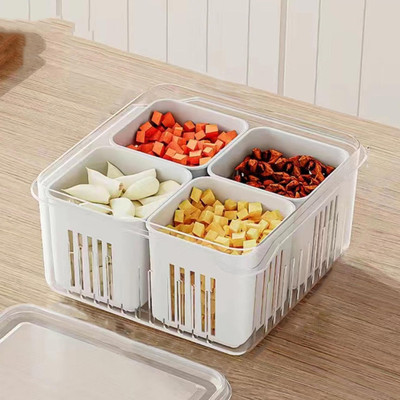 Flexcube Plastic Fridge Container  - 2000 ml(Pack of 2, Clear)
