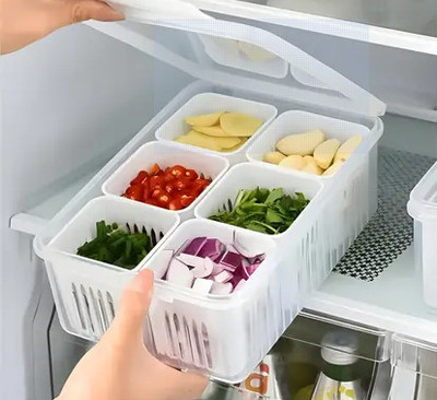 viDixn Plastic Fridge Container  - 2000 ml(Off White)