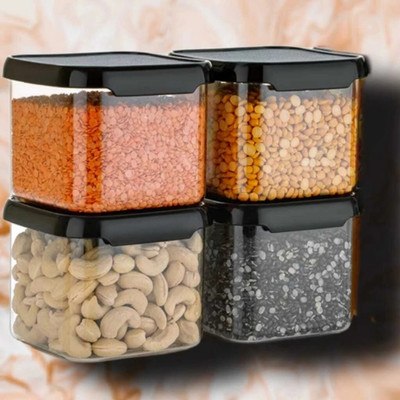 Mahadevent Plastic Grocery Container  - 500 ml(Black)
