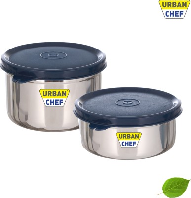 Urban Chef Stainless Steel Utility Container  - 600 ml, 450 ml(Pack of 2, Blue)
