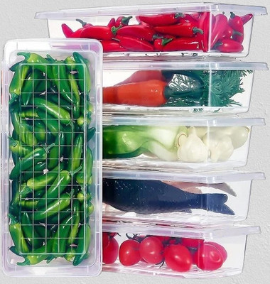 Ecodex Plastic Fridge Container  - 1500 ml(Pack of 6, White)