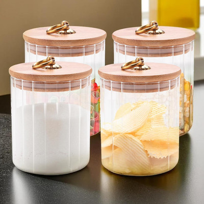 KUBER INDUSTRIES Glass Utility Container  - 530 ml(Pack of 4, Clear)