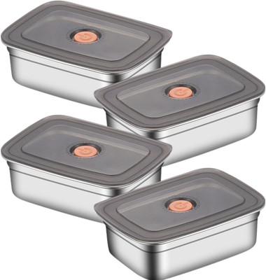 REVATAKG Stainless Steel Fridge Container  - 1200 ml(Pack of 4, Silver)