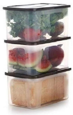 UNDERZZONE Plastic Grocery Container  - 2000 ml(Pack of 3, Clear)