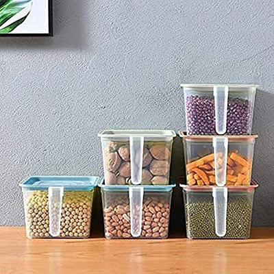 NILHARI Plastic Fridge Container  - 1000 ml(Pack of 6, Multicolor)