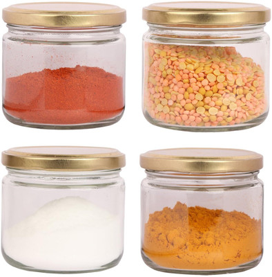 Pure Source India Glass Utility Container  - 150 g(Pack of 4, Clear)