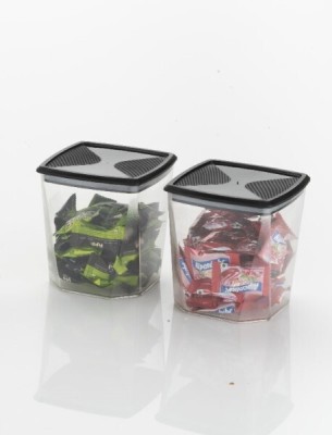 Metrolife Plastic Grocery Container  - 700 ml(Pack of 2, Black)