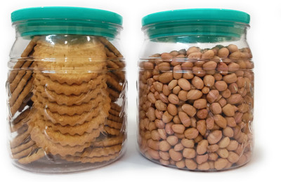 Pratik Plastic Grocery Container  - 1000 g(Pack of 2, White)