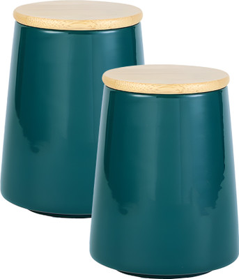 The Better Home Ceramic Utility Container  - 700 ml(Pack of 2, Green)