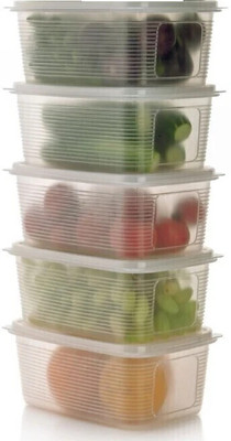 STARDOT Plastic Fridge Container  - 1800 ml(Pack of 5, White)