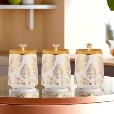 The Better Home Ceramic Utility Container  - 650 ml(Pack of 3, Clear)