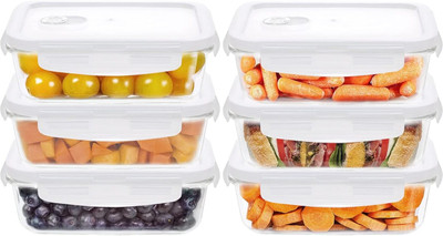 Cutting EDGE Glass Utility Container  - 1860 ml(Pack of 6, Clear)