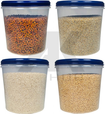 AK HUB Plastic Grocery Container  - 10000 ml(Pack of 4, Blue)