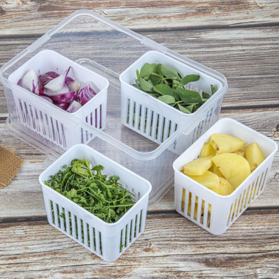 Jespper Collection Plastic Fridge Container  - 2000 ml(Pack of 4, Clear)