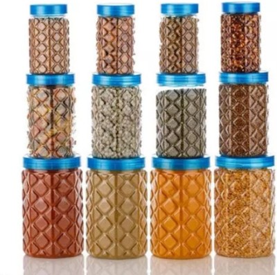 RADHARAMAN ENTERPRISE Plastic Grocery Container  - 1200 ml(Pack of 12, Multicolor)