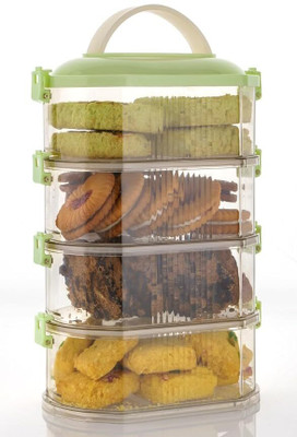 Sorath Plastic Cookie Jar  - 2500 ml(Multicolor)