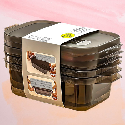 GE ENTERPRISE Plastic Fridge Container  - 1100 ml(Pack of 3, Black)