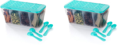 hitu Plastic Fridge Container  - 1800 ml(Pack of 2, Green)