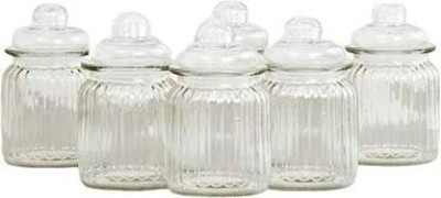 GOOD TO GREAT CREATION Glass Tea Coffee & Sugar Container  - 350 ml(Pack of 6, White)