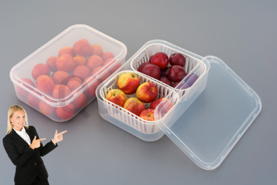 busaji enterprise Plastic Grocery Container  - 2500 ml(Pack of 2, White)
