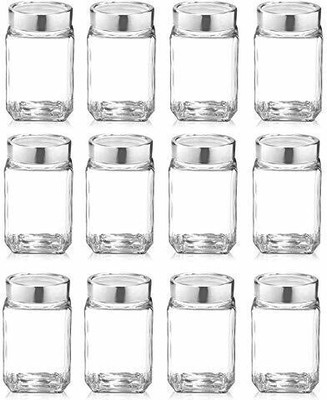 Kalsigate Glass Grocery Container  - 300 ml(Pack of 12, Clear)
