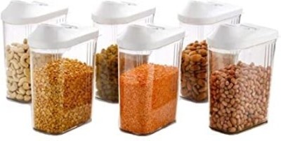 HASHFLOW Plastic Grocery Container  - 1700 ml(Pack of 6, White)