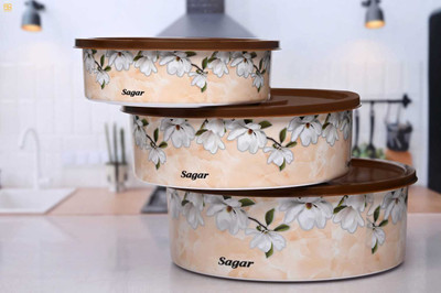 COMPLEX 7 NEW ROUND PRINTED CASSROLE Pack of 3 Serve Casserole Set(3000 ml, 2000 ml, 1000 ml)