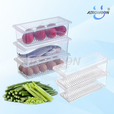 AIROMOON Plastic Fridge Container  - 1500 ml(Pack of 5, White)