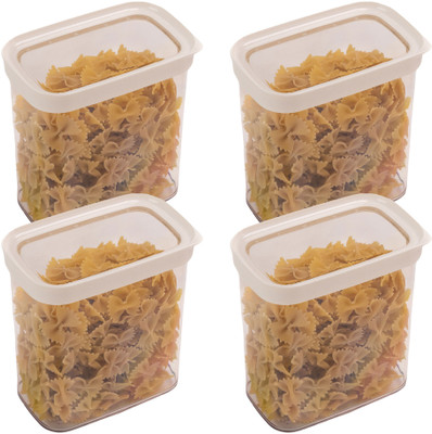 Stacpro Polypropylene, Plastic Grocery Container  - 1700 ml(Pack of 4, White)
