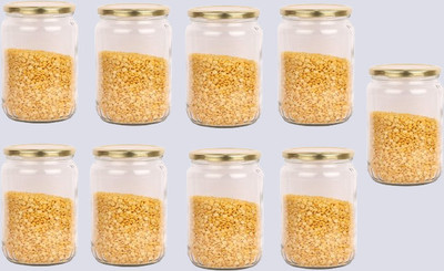 AFAST Glass Grocery Container  - 1000 ml(Pack of 9, Clear)