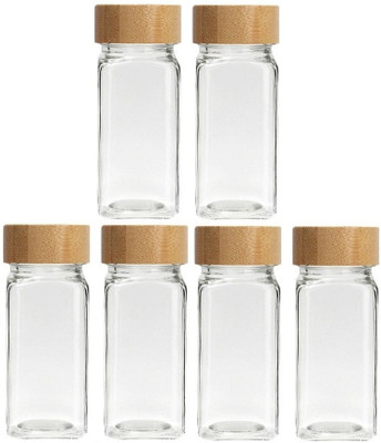 Star Work Glass Tea Coffee & Sugar Container  - 100 ml(Pack of 6, Clear, Beige)
