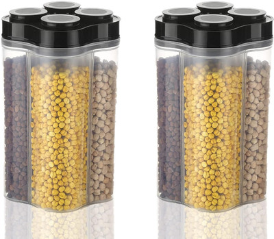 Krisha Nexus Plastic Grocery Container  - 2500 ml(Pack of 2, Clear)