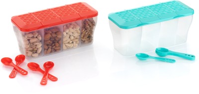 Somnath India Plastic Grocery Container  - 1800 ml(Pack of 2, Green, Red)