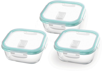 IndusBay Glass Utility Container  - 310 ml(Pack of 3, Clear)