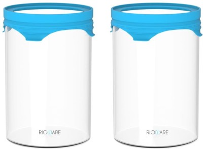 Rioware Glass Grocery Container  - 800 ml(Pack of 2, Blue)