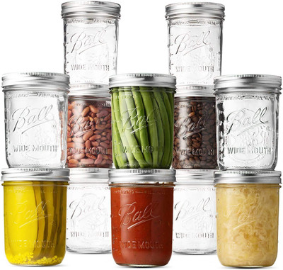 Ginoya Brothers Glass Grocery Container  - 500 ml(Pack of 12, Clear)