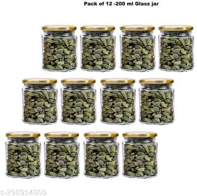 Manraj Glass Utility Container  - 250 ml(Pack of 12, Gold)