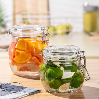 Avastro Glass Utility Container  - 500 ml(Pack of 2, Clear)