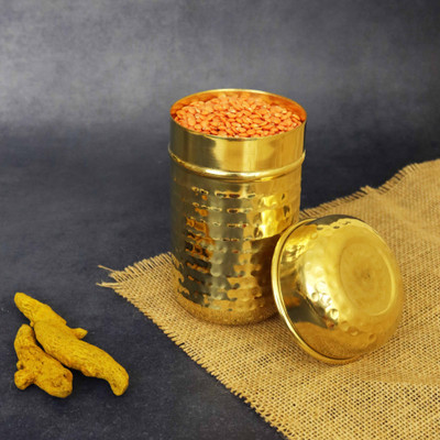 Spillbox Brass Grocery Container  - 600 ml(Gold)