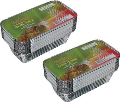 Freshee Aluminium Utility Container  - 660 ml(Pack of 2, Silver)