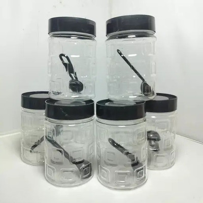 utiblemobile Plastic Grocery Container  - 1 ml(Pack of 6, Black)